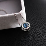 925 Silver Austrian Moonlight Sapphire Necklace Charm