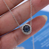 925 Silver Austrian Moonlight Sapphire Necklace Charm