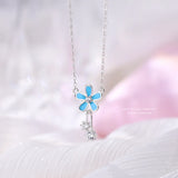 925 Sterling Silver Small Flower Necklace Female INS Sen Girl Collarbone Chain