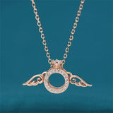 925 Sterling Silver Wing Necklace Light Silver Pendant