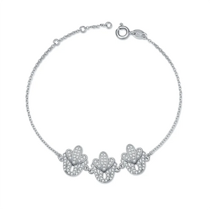 925 Sterling Silver Zircon Charm Bracelet for Girls