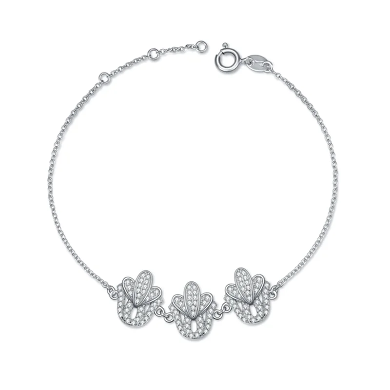 925 Sterling Silver Zircon Charm Bracelet for Girls