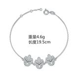 925 Sterling Silver Zircon Charm Bracelet for Girls