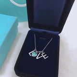 S925 Sterling Silver Heart Necklace Retro Fine Jewelry Party