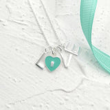 S925 Sterling Silver Heart Necklace Retro Fine Jewelry Party