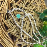 925 Silver Bead Heart Necklace Retro Jewelry Birthday
