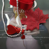 925 Silver Bead Heart Necklace Retro Jewelry Birthday