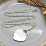 Sterling Silver Graffiti Heart Necklace Women Jewelry