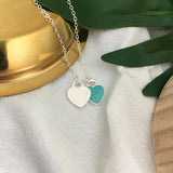 925 Sterling Silver Heart Necklace Retro Jewelry for Women