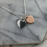 S925 Double Heart Necklace Women's Retro Jewelry