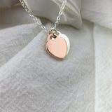 S925 Double Heart Necklace Women's Retro Jewelry