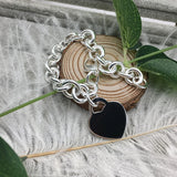 925 Silver Heart Bracelet Women's Retro Jewelry Birthday Gift