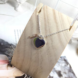 925 Silver Key Heart Necklace Women's Retro Jewelry