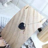925 Silver Key Heart Necklace Women's Retro Jewelry