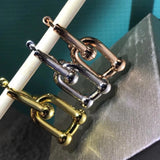 925 Sterling Silver Horseshoe U Earrings Female Fine Jewelry