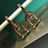 925 Sterling Silver Horseshoe U Earrings Female Fine Jewelry