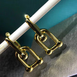 925 Sterling Silver Horseshoe U Earrings Female Fine Jewelry
