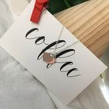 925 Sterling Silver Pink Heart Necklace Women's Retro Jewelry Party