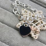 925 Sterling Silver Rose Key Heart Bracelet Women's Retro Jewelry