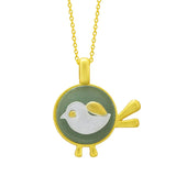 925 Silver Aventurine Jade Bird Pendant Necklace Female Jewelry