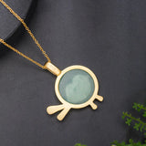 925 Silver Aventurine Jade Bird Pendant Necklace Female Jewelry
