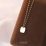 925 Silver Smile Face Square Necklace Hip-Hop Clavicle Chain