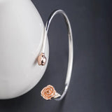 S925 Silver Ethnic Flower Bracelet European Cross-border Bangle