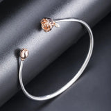 S925 Silver Ethnic Flower Bracelet European Cross-border Bangle