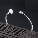 S925 Silver Ethnic Flower Bracelet European Cross-border Bangle