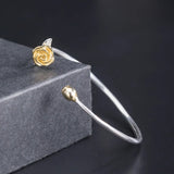 S925 Silver Ethnic Flower Bracelet European Cross-border Bangle
