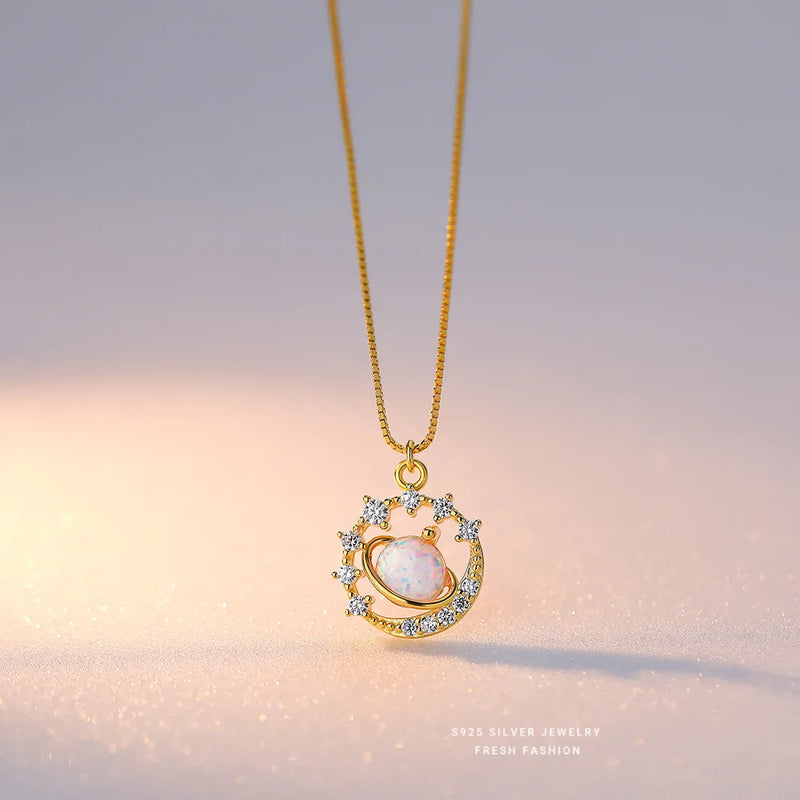925 Silver Moonstone Necklace Women
