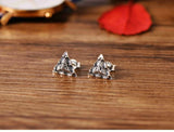 925 Sterling Silver Triangle Eyes Men's Earrings