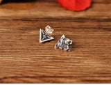 925 Sterling Silver Triangle Eyes Men's Earrings
