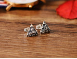 925 Sterling Silver Triangle Eyes Men's Earrings