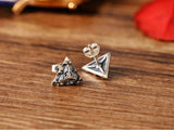 925 Sterling Silver Triangle Eyes Men's Earrings