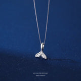 925 Silver Fishtail Dolphin Necklace - Light Chain Jewelry