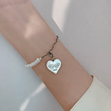 Angel Love Pearl Bracelet 925 Sterling Silver Ins Student Couple Female Bracelet