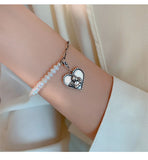Angel Love Pearl Bracelet 925 Sterling Silver Ins Student Couple Female Bracelet