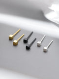 925 Sterling Silver Box Earrings for Men and Women