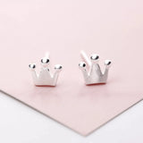 925 Sterling Silver Crown Earrings, Hypoallergenic Ear Piercing Jewelry
