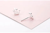 925 Sterling Silver Crown Earrings, Hypoallergenic Ear Piercing Jewelry