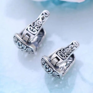 925 Sterling Silver Woman Earrings Retro Lady Ear Clip