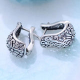 925 Sterling Silver Woman Earrings Retro Lady Ear Clip