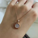 S925 Sterling Silver Double-Sided Necklace Pendant Jewelry