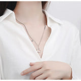925 Sterling Silver Love Mixed Smile Necklace for Women