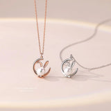 S925 Moon Rabbit Pearl Necklace High-End Pendant Jewelry