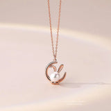 S925 Moon Rabbit Pearl Necklace High-End Pendant Jewelry