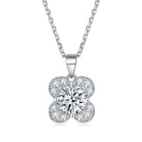 925 Silver Necklace December Birthstone Flower Shape
