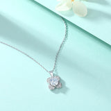 925 Silver Necklace December Birthstone Flower Shape