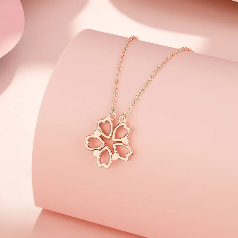 Sterling Silver Rose Love Necklace for Women